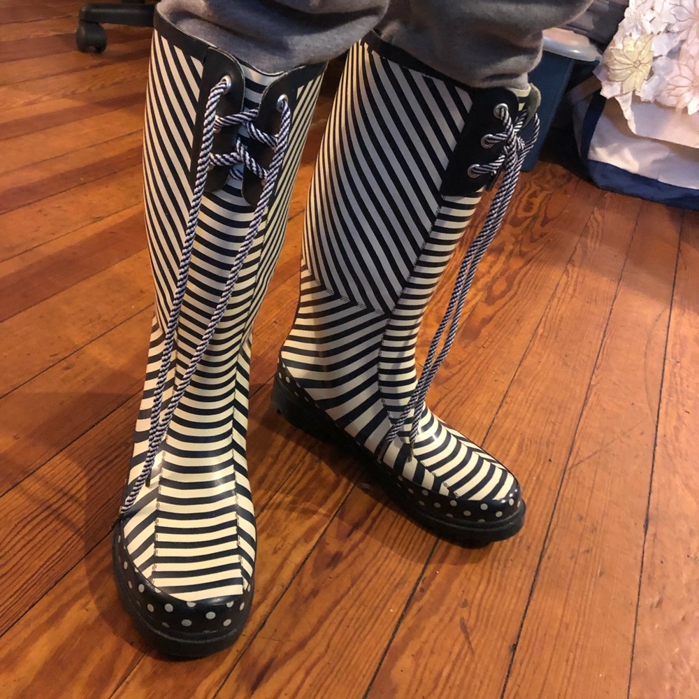 Striped Rain Boots